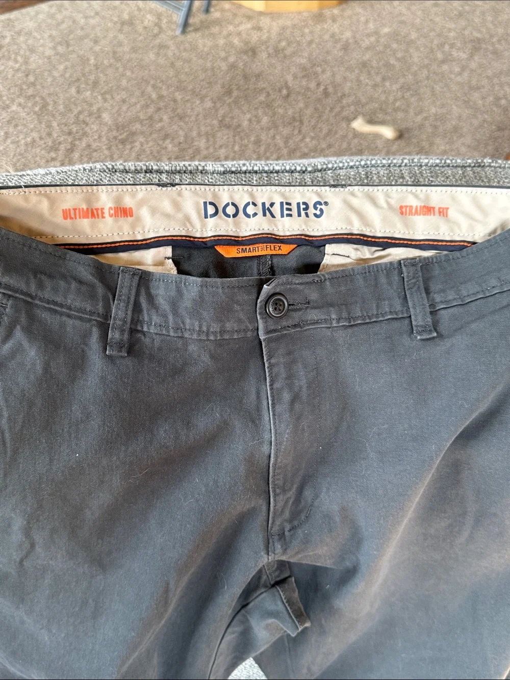 Dockers Ultimate Men's Straight Leg Flex Stretch Chinos - Charcoal Grey W34 L34
